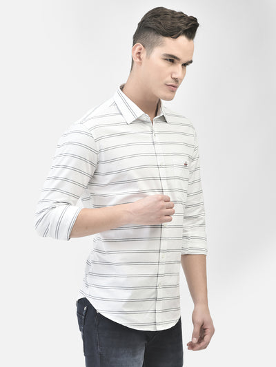 White Striped Shirt-Men Shirts-Crimsoune Club