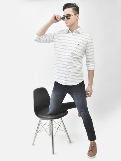 White Striped Shirt-Men Shirts-Crimsoune Club