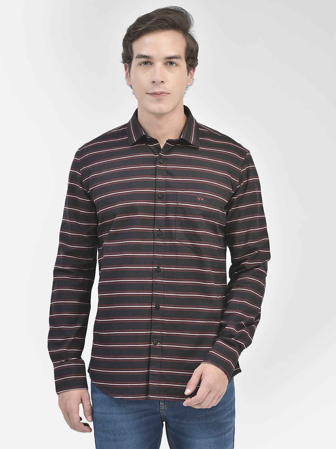Black Striped Shirt-Men Shirts-Crimsoune Club