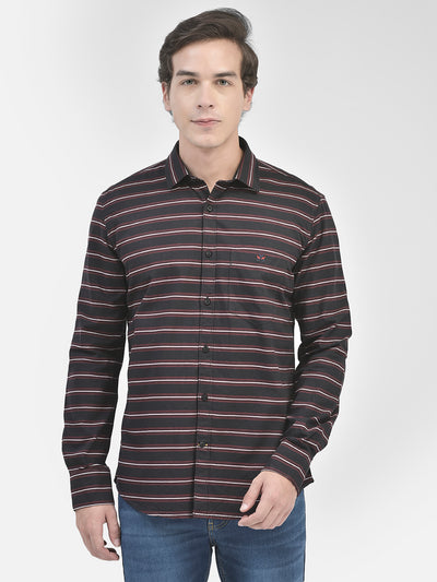 Black Striped Shirt-Men Shirts-Crimsoune Club