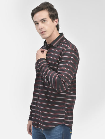 Black Striped Shirt-Men Shirts-Crimsoune Club