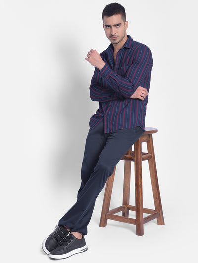 Red Striped Shirt-Men Jeans-Crimsoune Club
