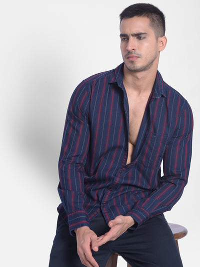Red Striped Shirt-Men Jeans-Crimsoune Club