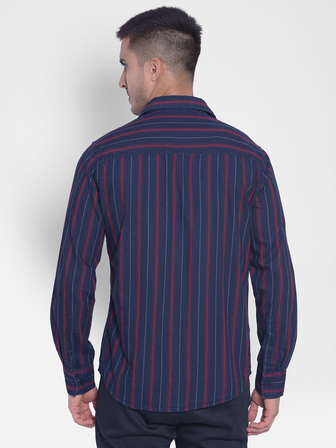 Red Striped Shirt-Men Jeans-Crimsoune Club