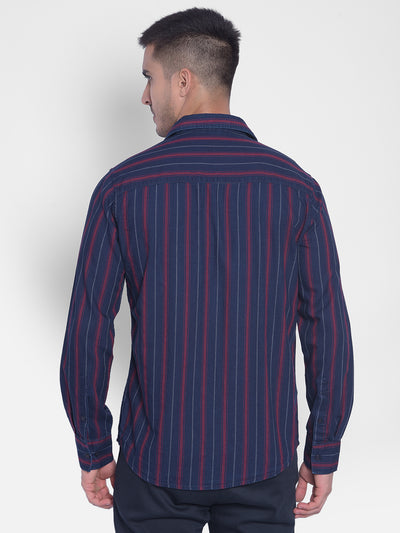 Red Striped Shirt-Men Jeans-Crimsoune Club