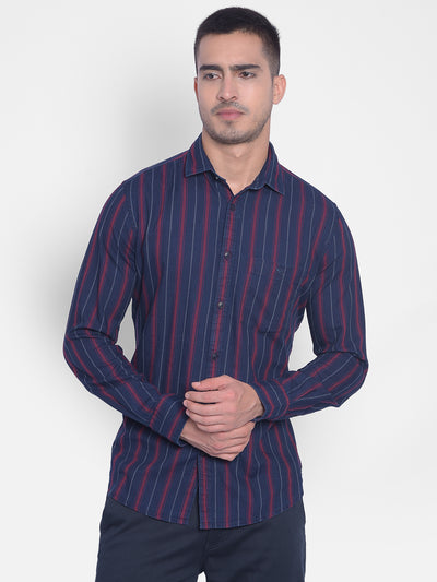Red Striped Shirt-Men Jeans-Crimsoune Club