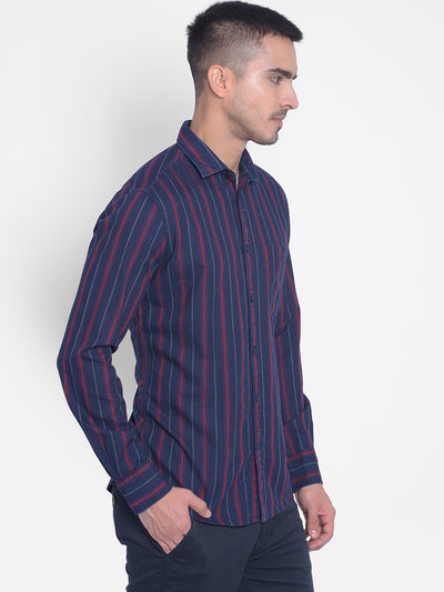 Red Striped Shirt-Men Jeans-Crimsoune Club