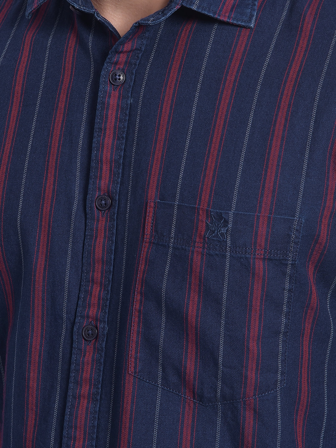 Red Striped Shirt-Men Jeans-Crimsoune Club