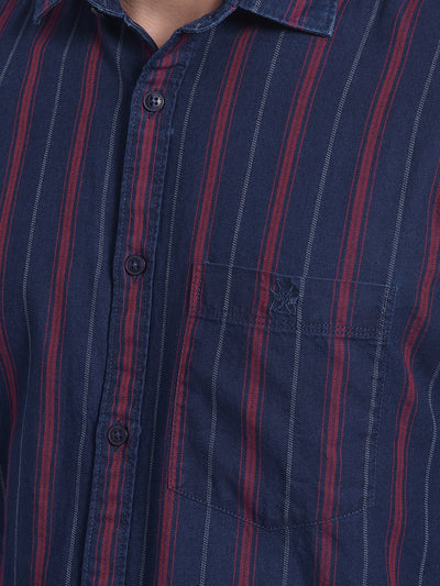 Red Striped Shirt-Men Jeans-Crimsoune Club