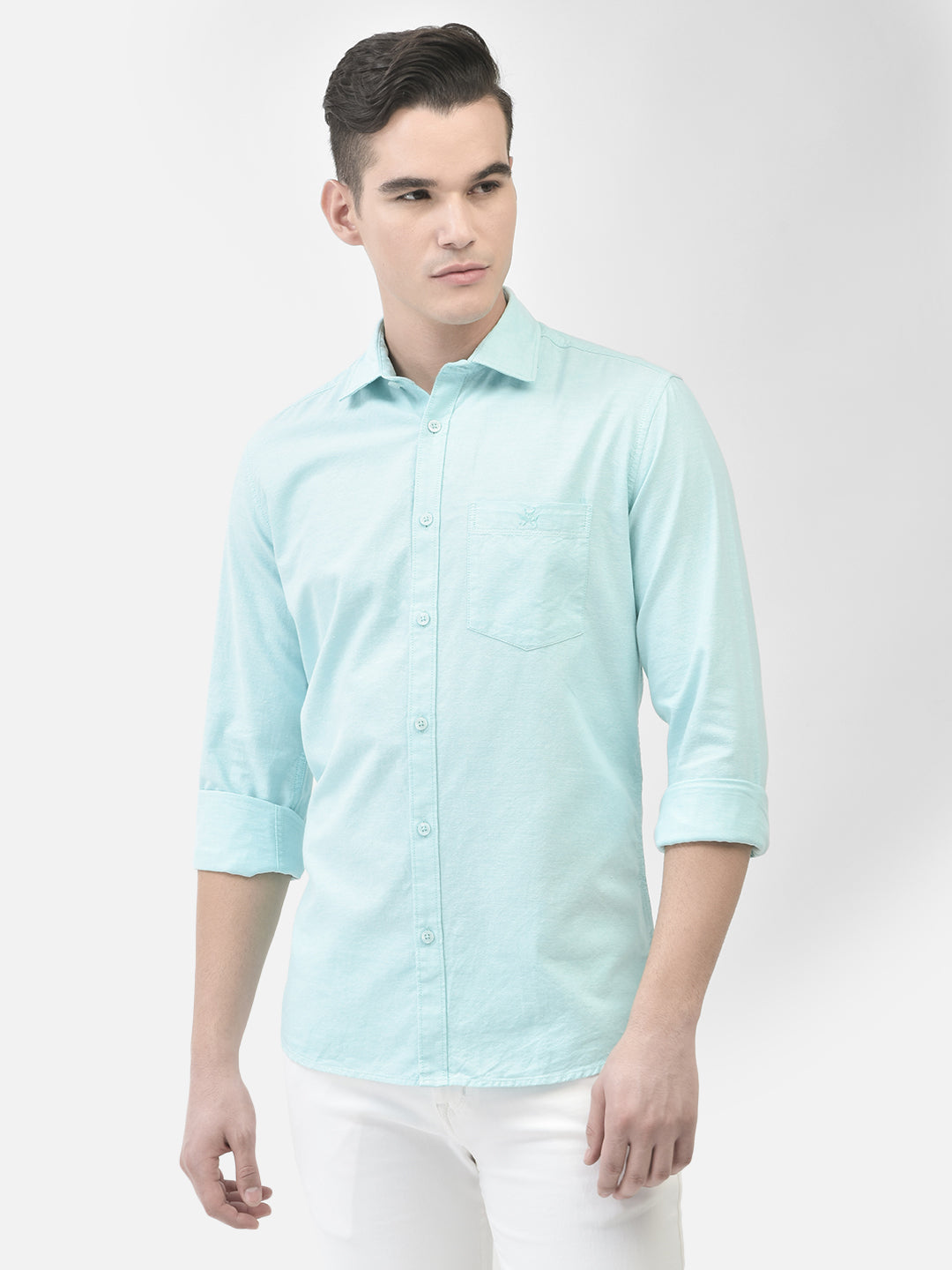 Mint-Green Shirt-Men Shirts-Crimsoune Club