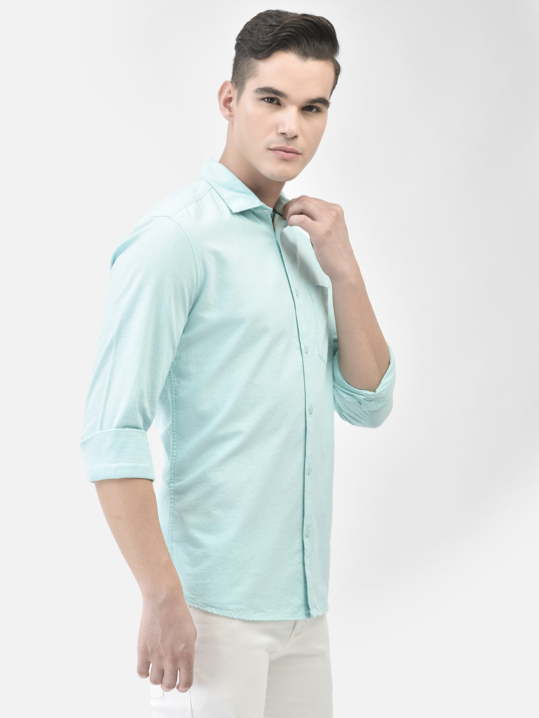 Mint-Green Shirt-Men Shirts-Crimsoune Club