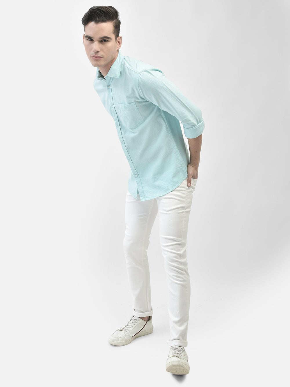 Mint-Green Shirt-Men Shirts-Crimsoune Club