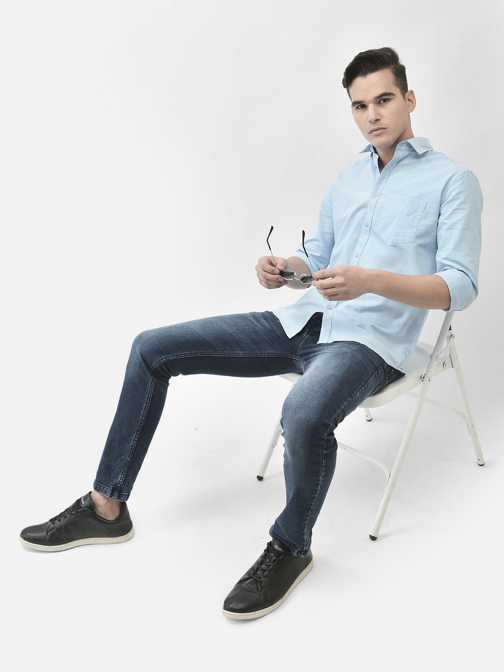 Blue Shirt-Men Shirts-Crimsoune Club