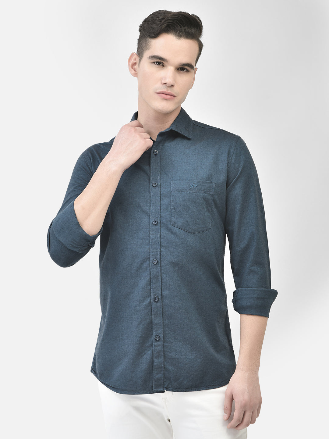 Navy Blue Shirt-Men Shirts-Crimsoune Club