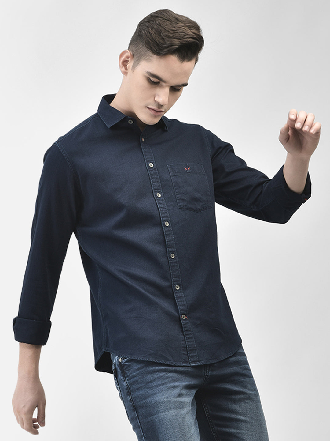 Navy Blue Shirt-Men Shirts-Crimsoune Club