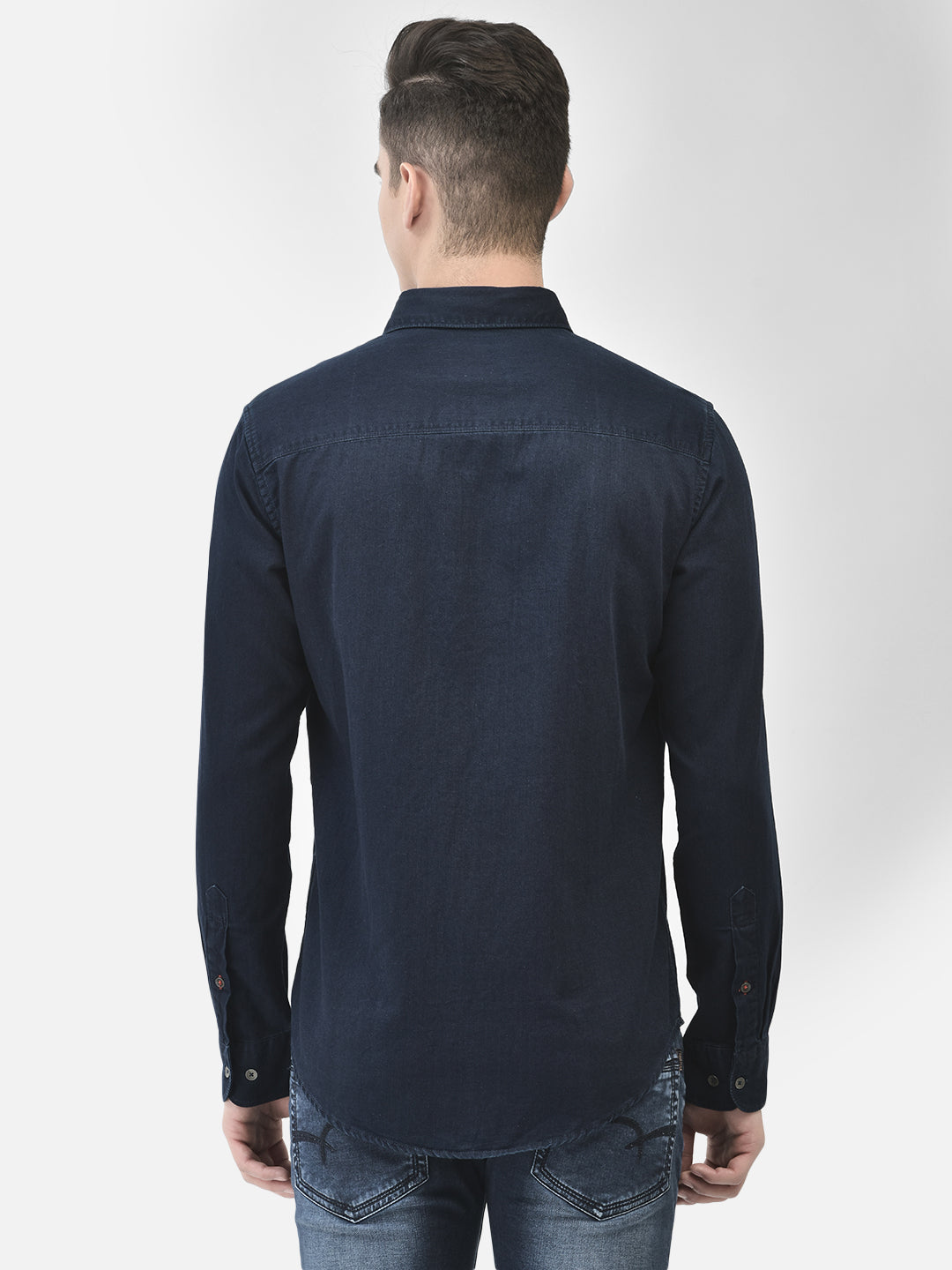 Navy Blue Shirt-Men Shirts-Crimsoune Club