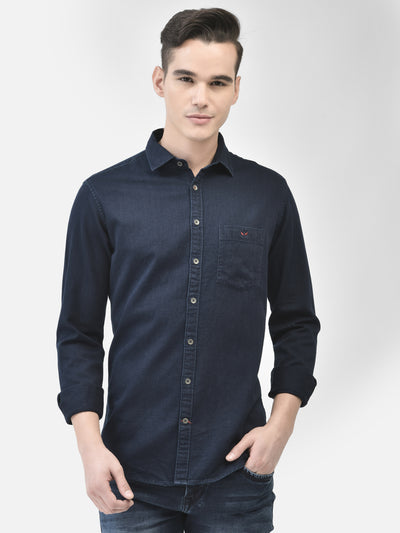 Navy Blue Shirt-Men Shirts-Crimsoune Club