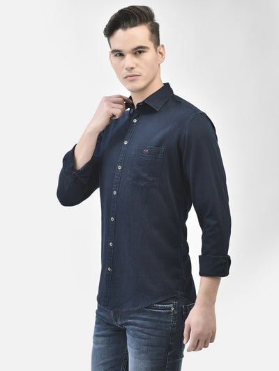 Navy Blue Shirt-Men Shirts-Crimsoune Club