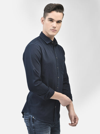 Navy Blue Shirt-Men Shirts-Crimsoune Club