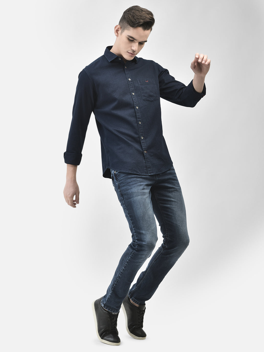 Navy Blue Shirt-Men Shirts-Crimsoune Club