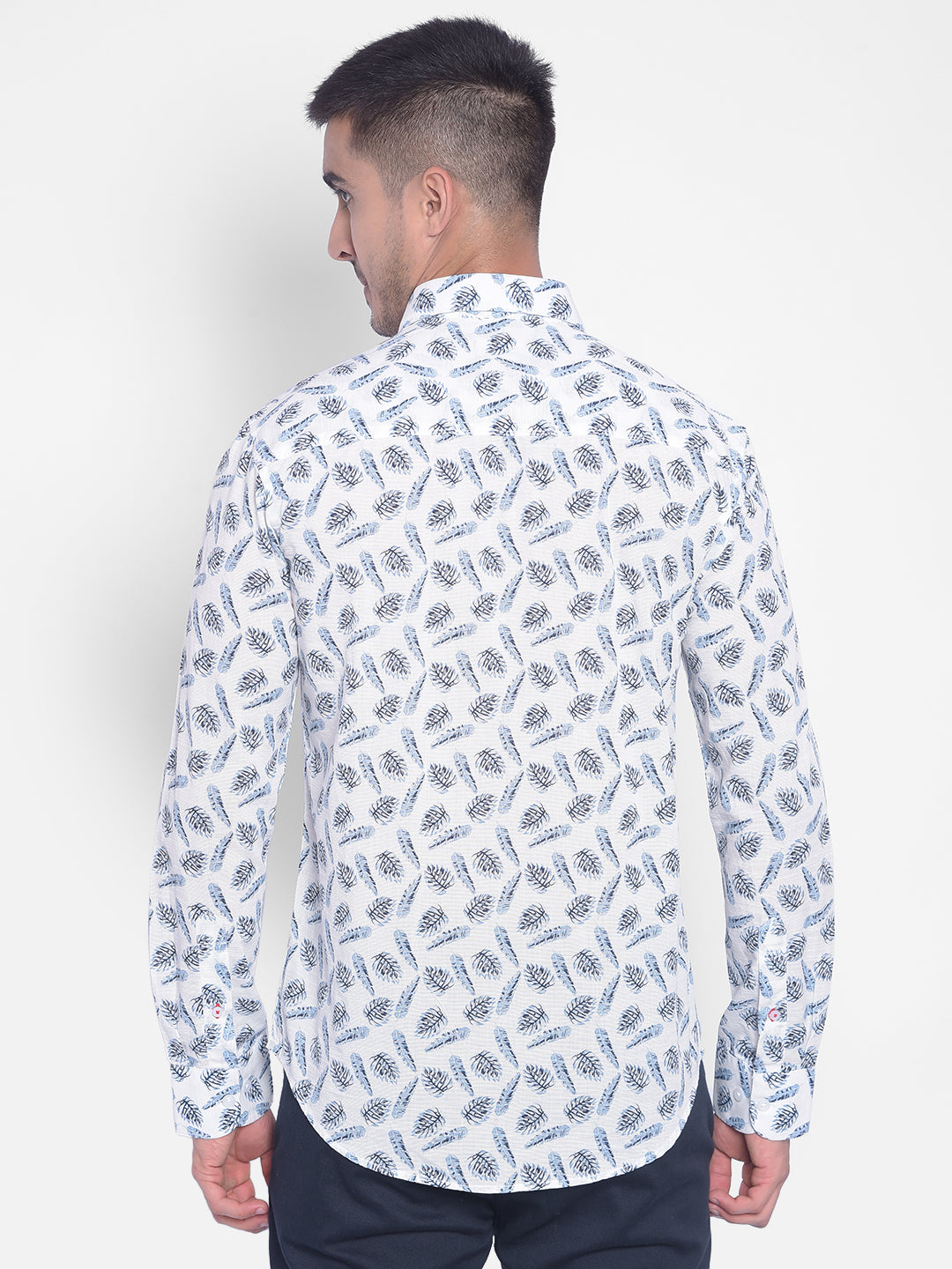 White Printed Shirt-Men Jeans-Crimsoune Club