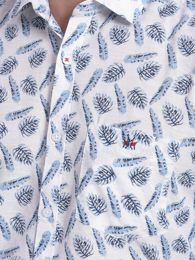 White Printed Shirt-Men Jeans-Crimsoune Club