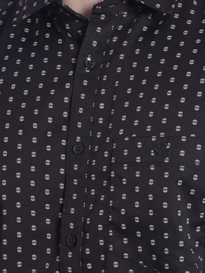 Black Printed Shirt-Men Shirts-Crimsoune Club