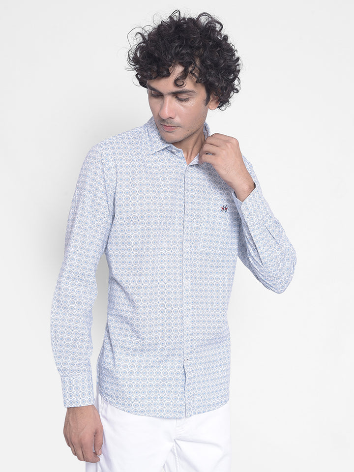 White Printed Shirt-Men Shirts-Crimsoune Club