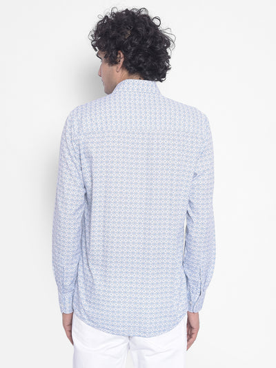 White Printed Shirt-Men Shirts-Crimsoune Club