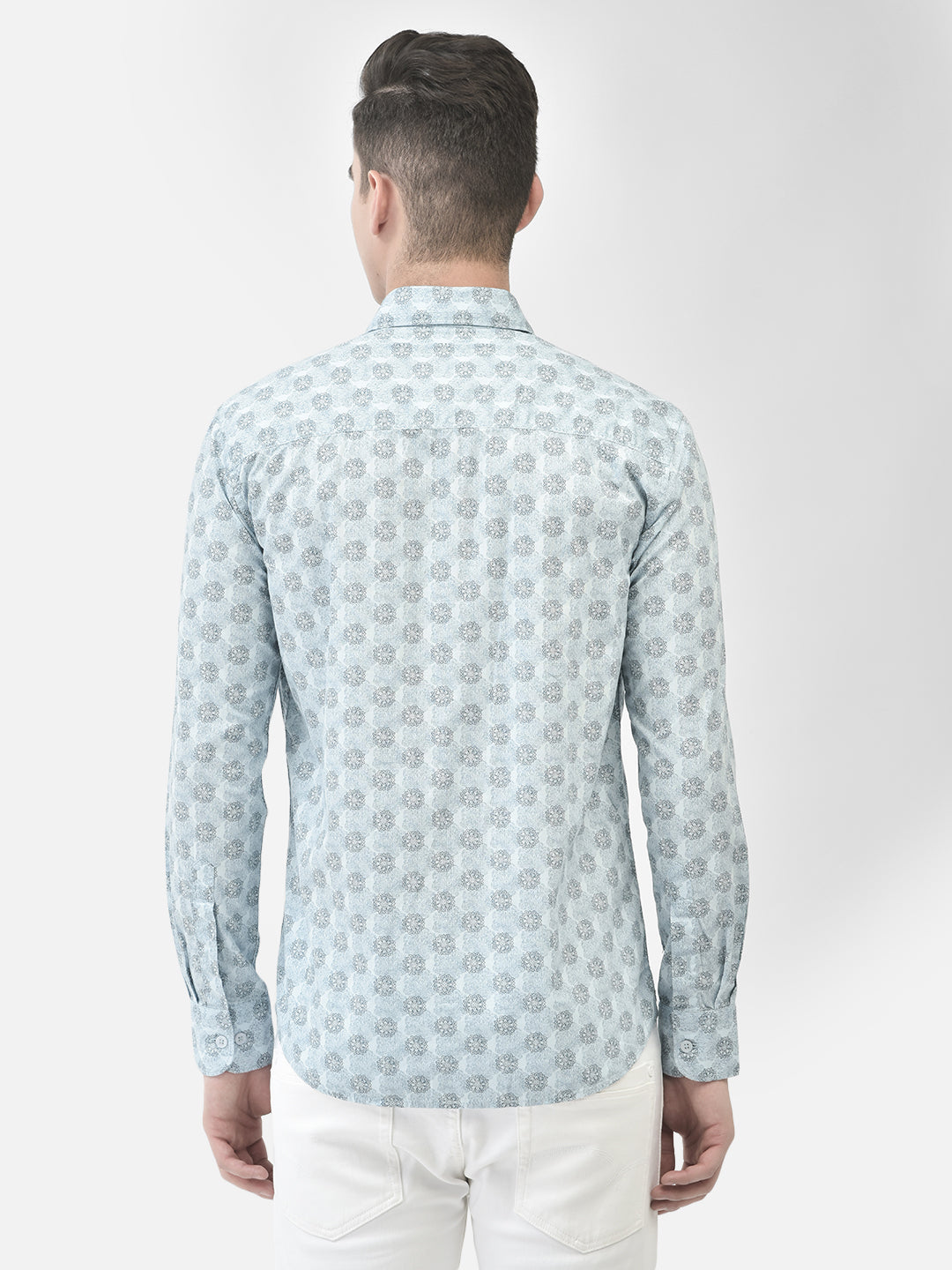 Blue Printed Shirt-Men Shirts-Crimsoune Club