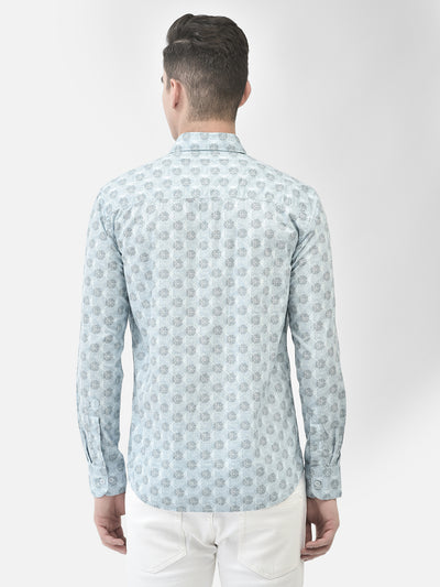 Blue Printed Shirt-Men Shirts-Crimsoune Club