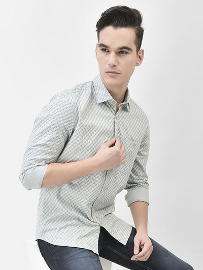 Grey Printed Shirt-Men Shirts-Crimsoune Club