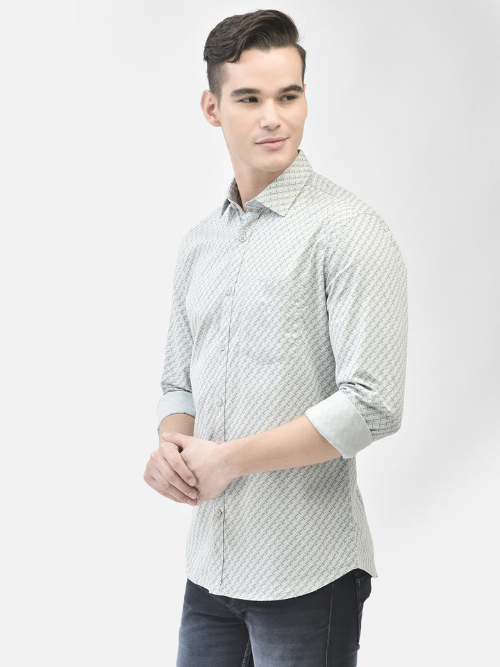 Grey Printed Shirt-Men Shirts-Crimsoune Club