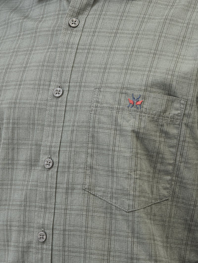 Green Checked Shirt-Men Shirts-Crimsoune Club