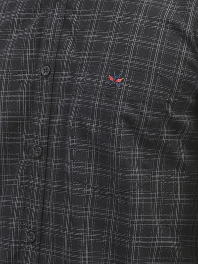Black Checked Shirt-Men Shirts-Crimsoune Club