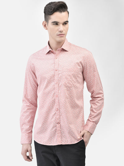 Pink Printed Shirt-Men Shirts-Crimsoune Club