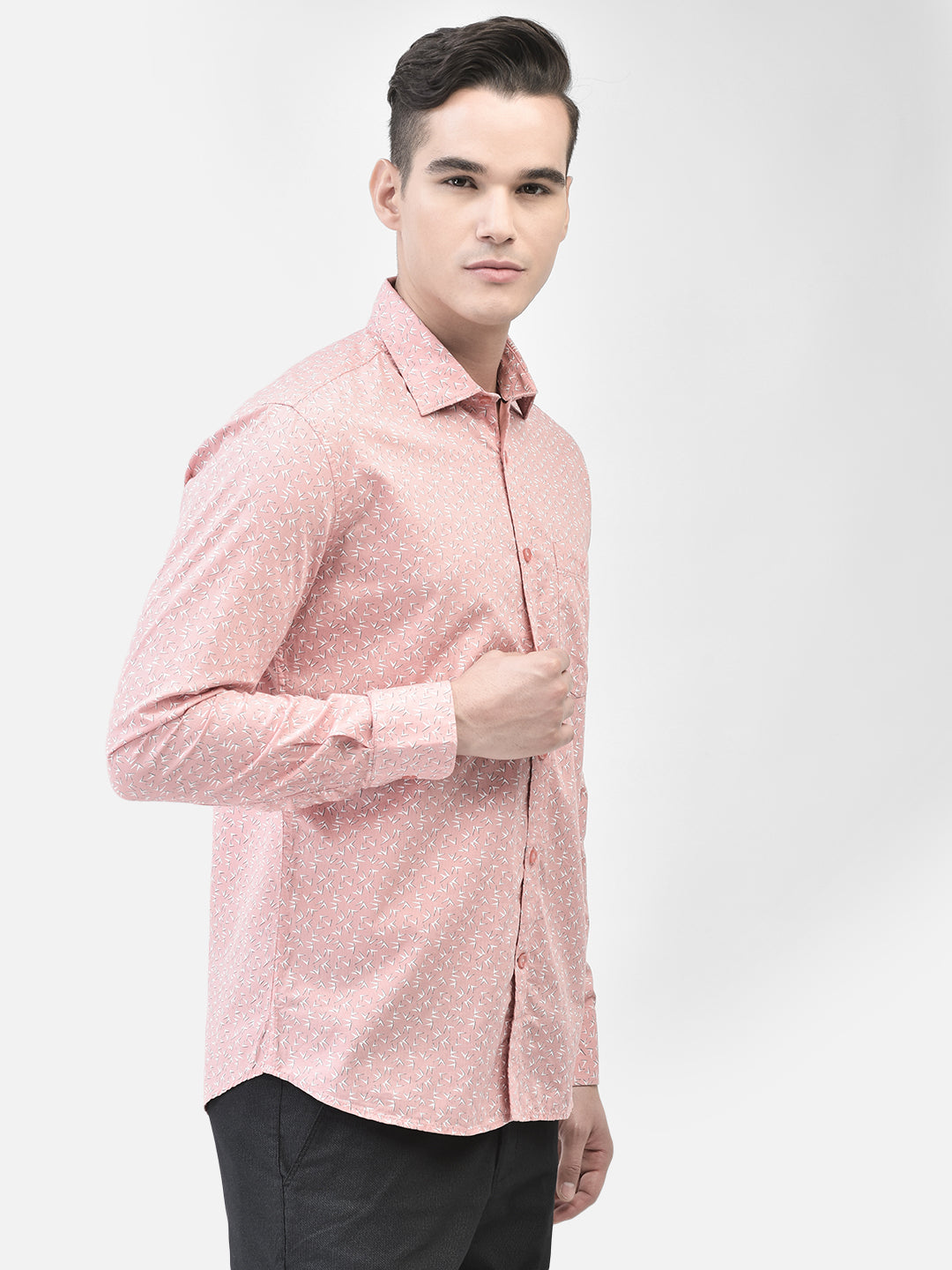 Pink Printed Shirt-Men Shirts-Crimsoune Club