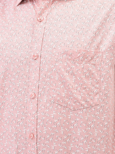 Pink Printed Shirt-Men Shirts-Crimsoune Club