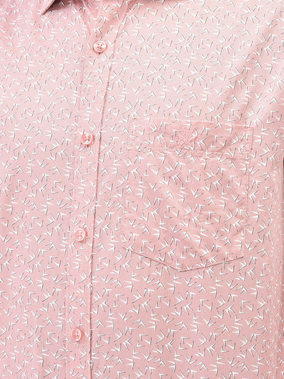 Pink Printed Shirt-Men Shirts-Crimsoune Club