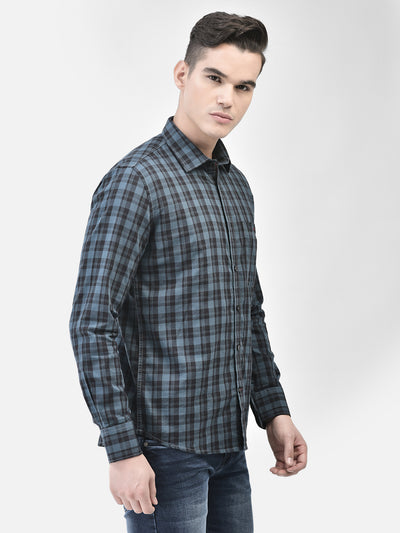 Blue Checked Shirt-Men Shirts-Crimsoune Club