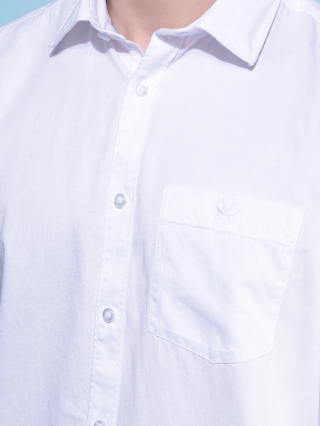 White 100% Cotton Shirt-Men Shirts-Crimsoune Club