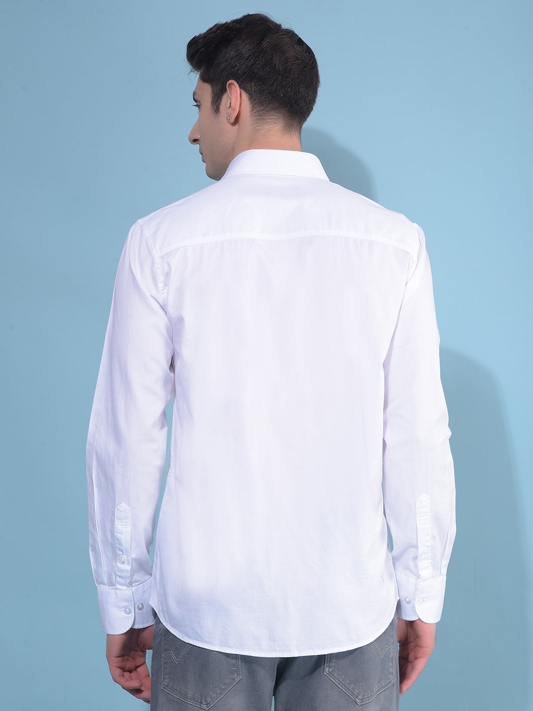 White 100% Cotton Shirt-Men Shirts-Crimsoune Club