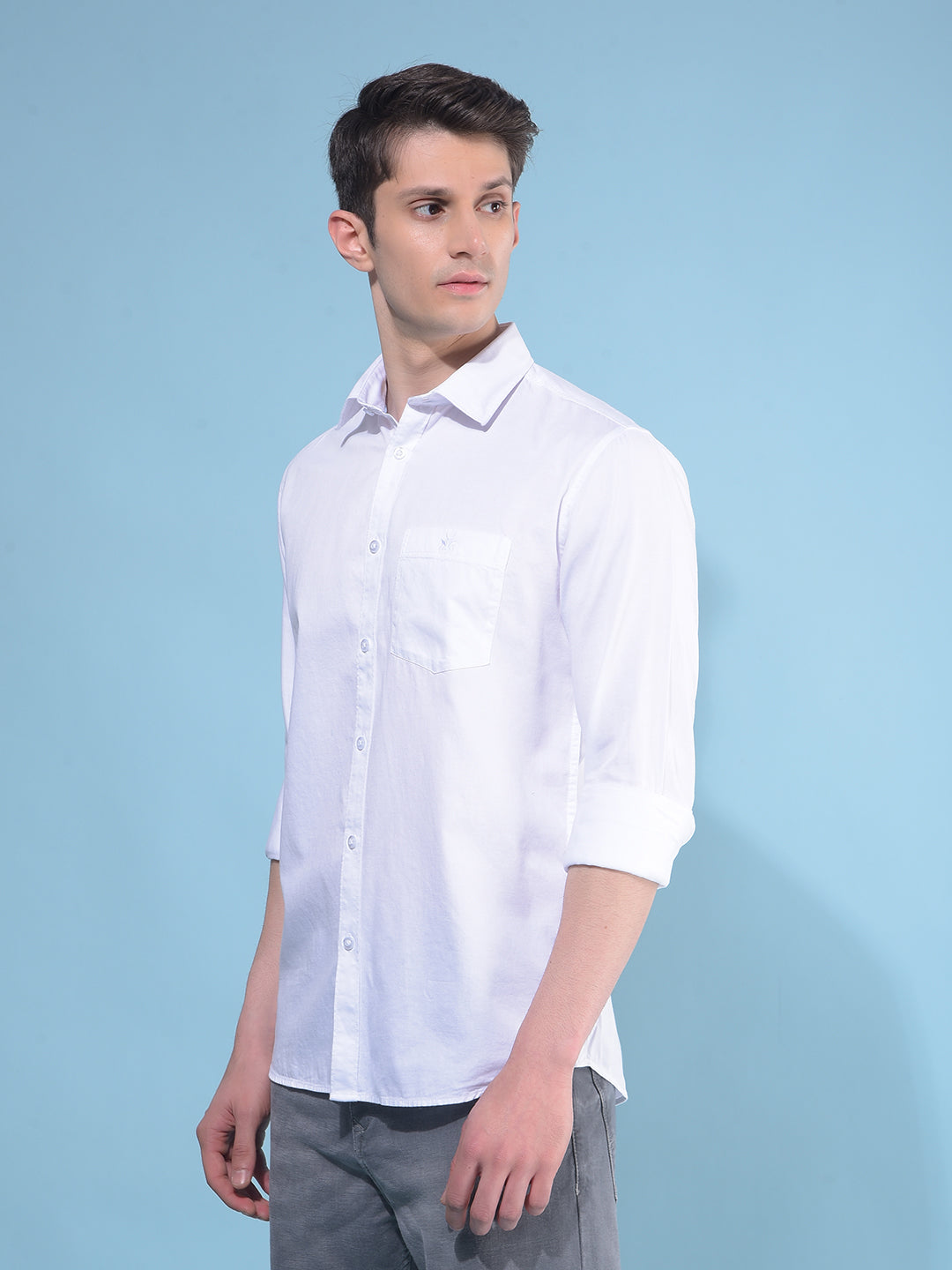 White 100% Cotton Shirt-Men Shirts-Crimsoune Club