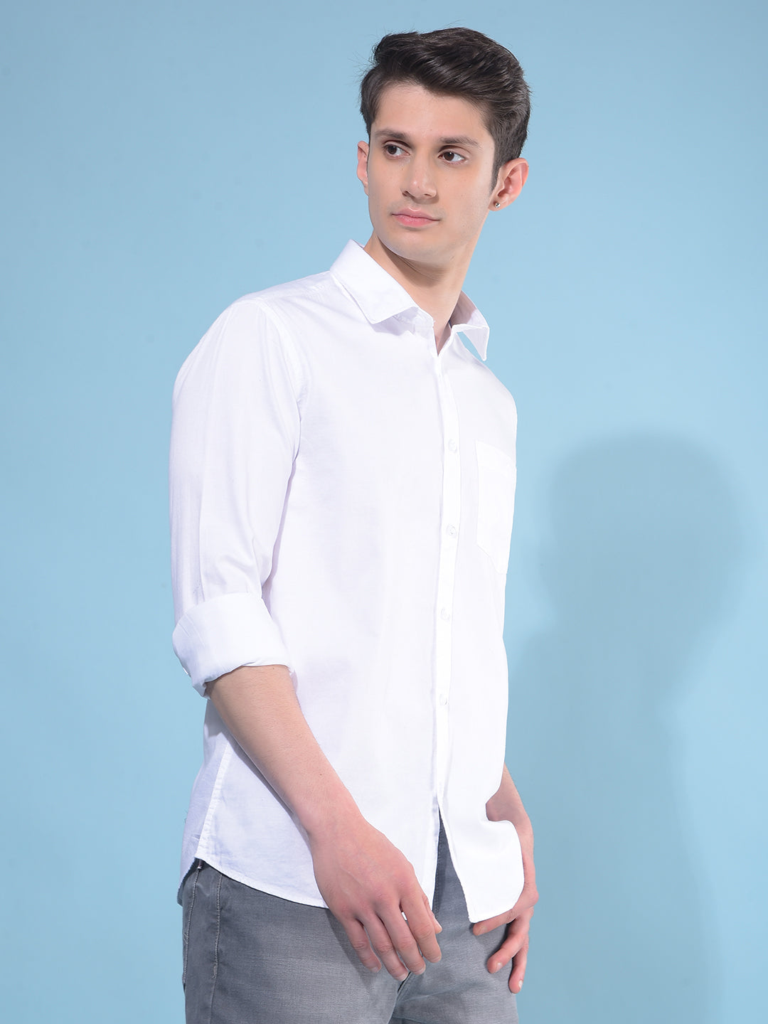 White 100% Cotton Shirt-Men Shirts-Crimsoune Club