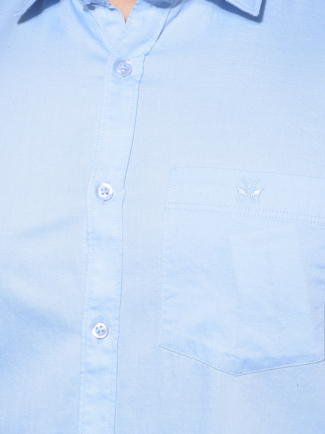 Blue 100% Cotton Shirt-Men Shirts-Crimsoune Club