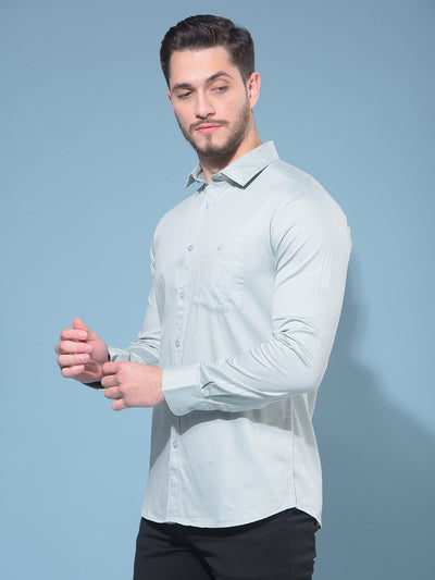 Green 100% Cotton Shirt-Men Shirts-Crimsoune Club