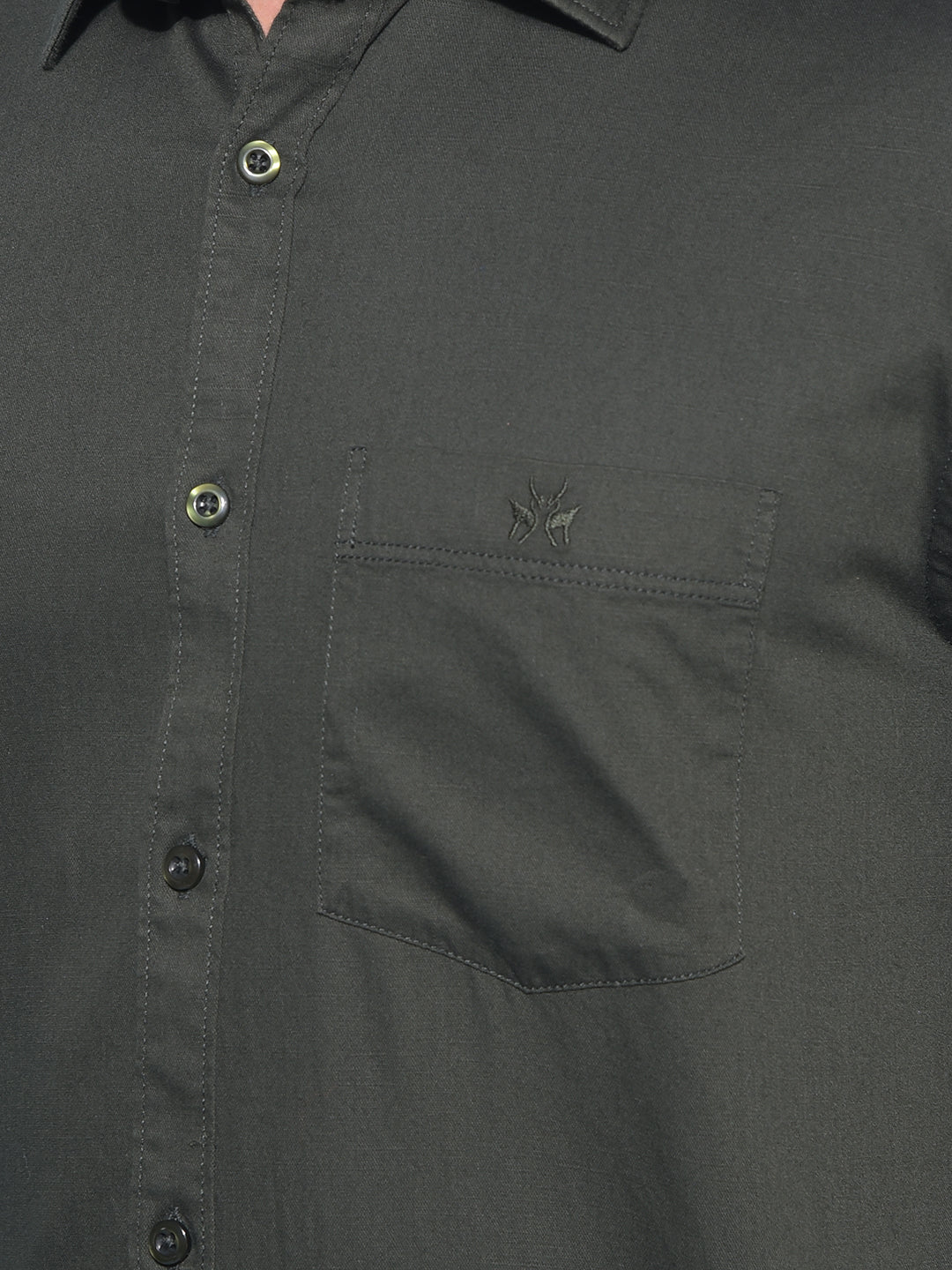 Olive 100% Cotton Shirt-Men Shirts-Crimsoune Club