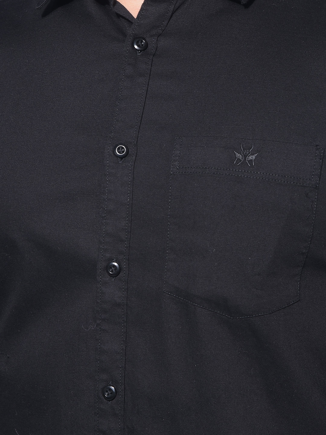 Black 100% Cotton Shirt-Men Shirts-Crimsoune Club