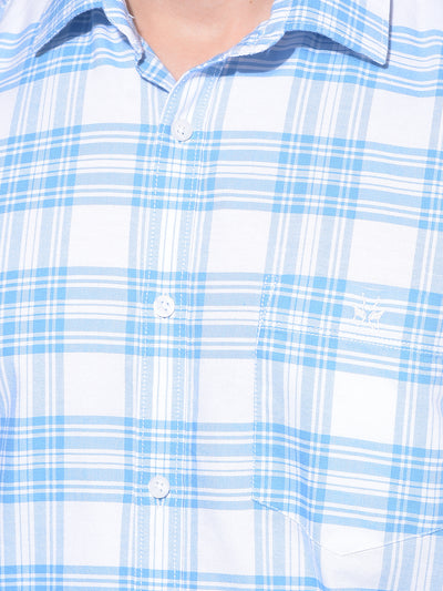 White Tartan Check 100% Cotton Shirt-Men Shirts-Crimsoune Club