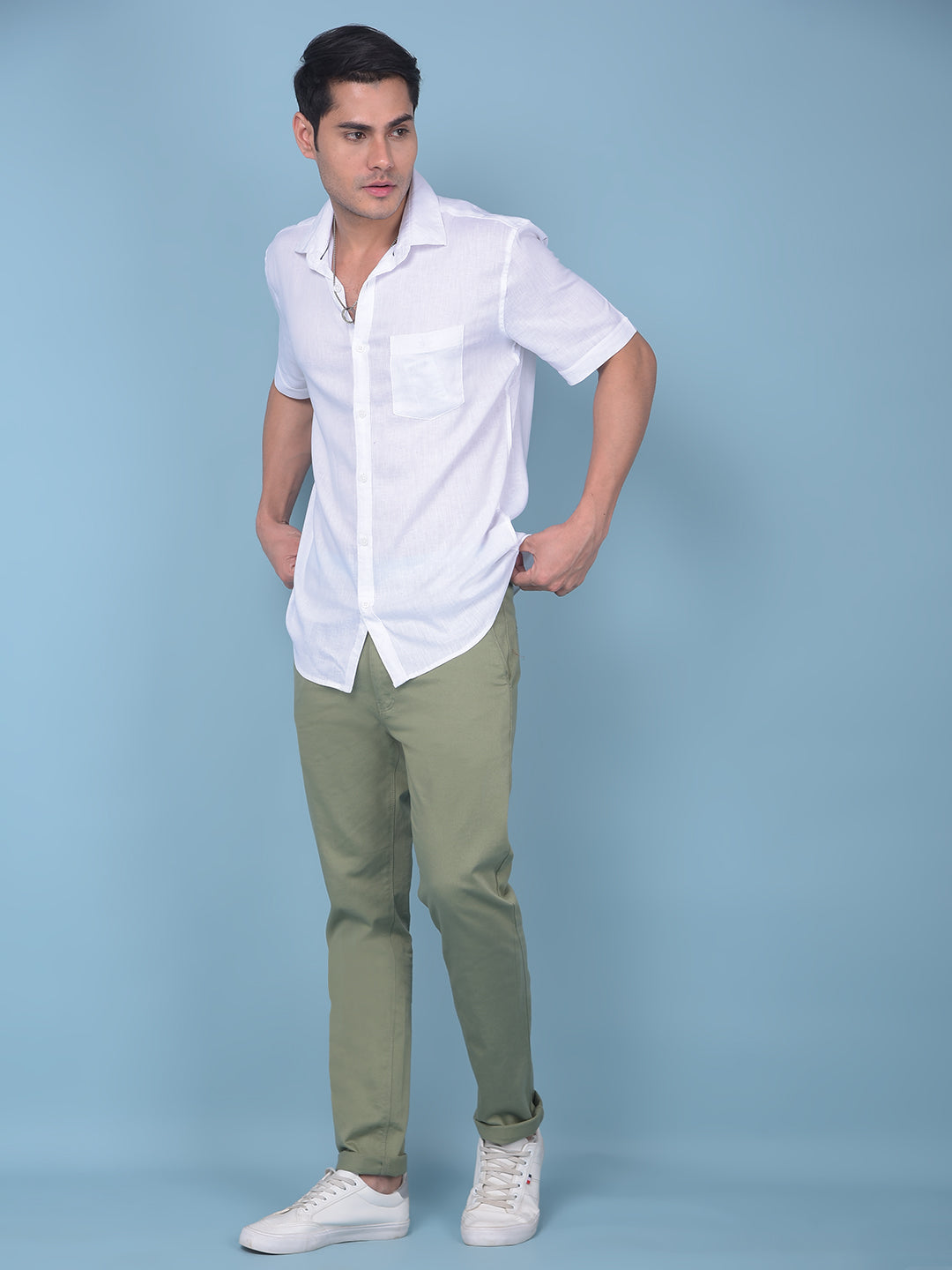 White Linen Shirt-Men Shirts-Crimsoune Club